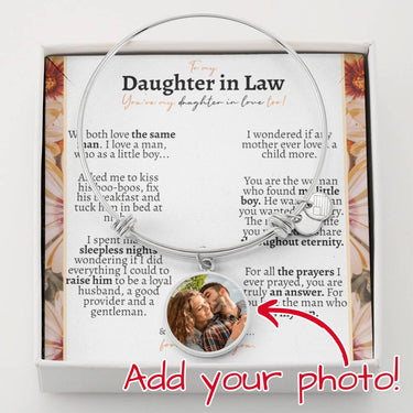 Daughter in Law Birth Flower Circle Bangle Bracelet - Love You This Much